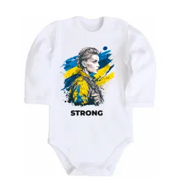 Детский боди Ukraine strong Белый фото