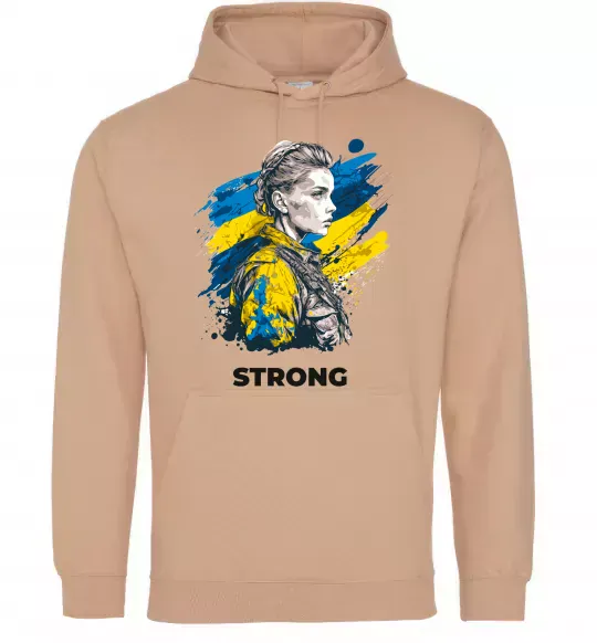 Чоловіча толстовка (худі) Ukraine strong Пісочний фото