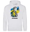 Женская толстовка (худи) Ukraine strong Серый меланж фото