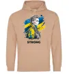 Женская толстовка (худи) Ukraine strong Песочный фото