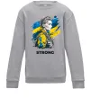 Детский Свитшот Ukraine strong Серый меланж фото
