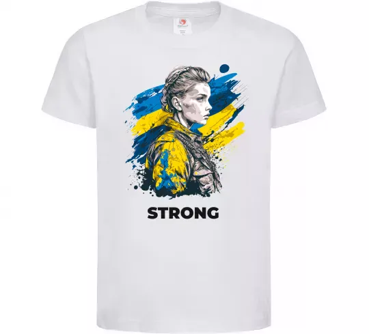 Детская футболка Ukraine strong Белый фото