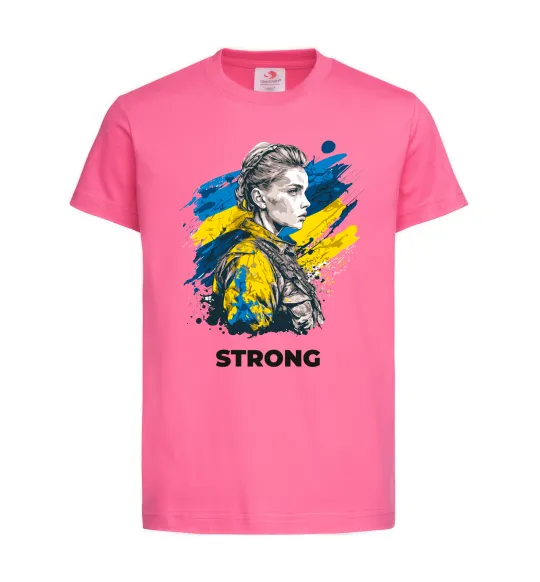 Детская футболка Ukraine strong Ярко-розовый фото