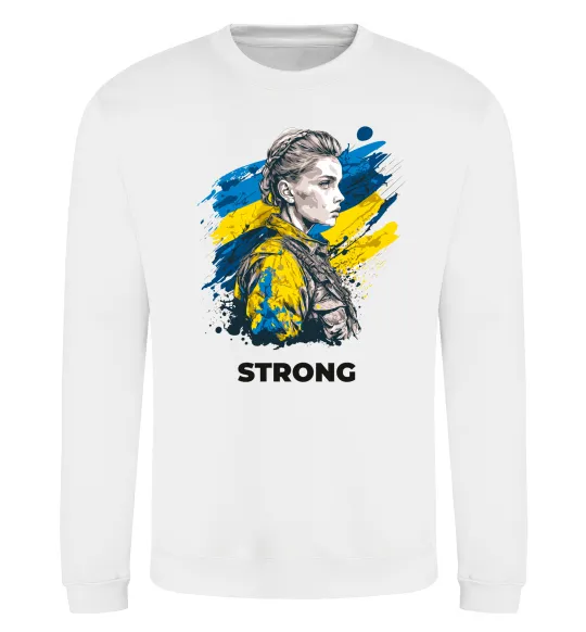 Свитшот Ukraine strong Белый фото
