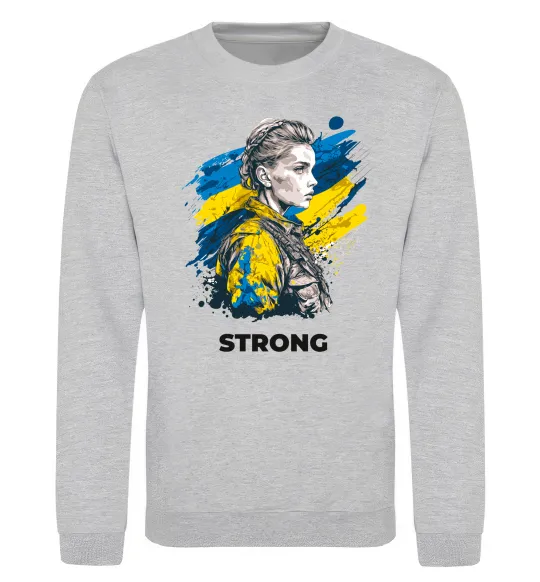 Свитшот Ukraine strong Серый меланж фото
