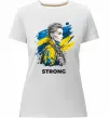 Женская премиум футболка Ukraine strong Белый фото
