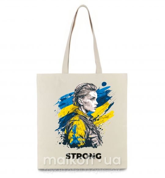 Еко-сумка Ukraine strong Бежевий фото
