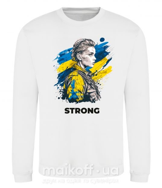 Світшот Ukraine strong Білий фото