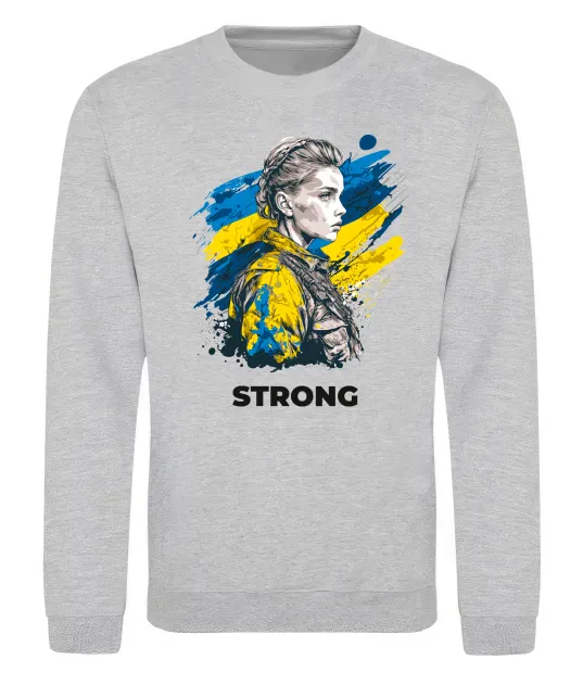 Свитшот Ukraine strong Серый меланж фото