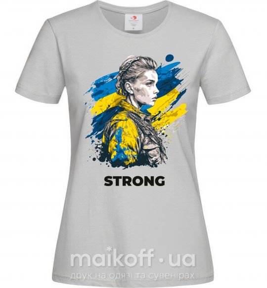 Жіноча футболка Ukraine strong Сірий фото