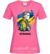 Жіноча футболка Ukraine strong Яскраво-рожевий фото