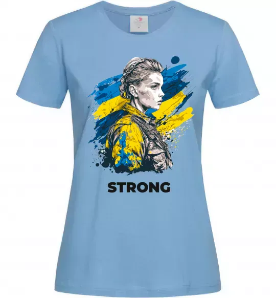 Женская футболка Ukraine strong Голубой фото