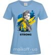 Жіноча футболка Ukraine strong Блакитний фото