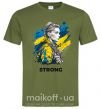 Мужская футболка Ukraine strong Оливковый фото