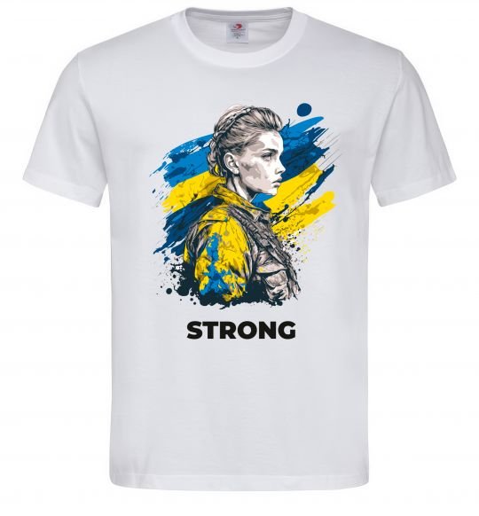 Мужская футболка Ukraine strong Белый фото