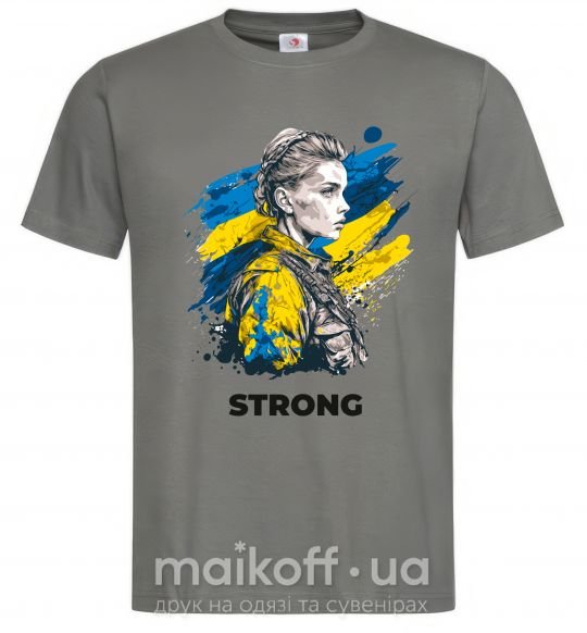 Чоловіча футболка Ukraine strong Графіт фото