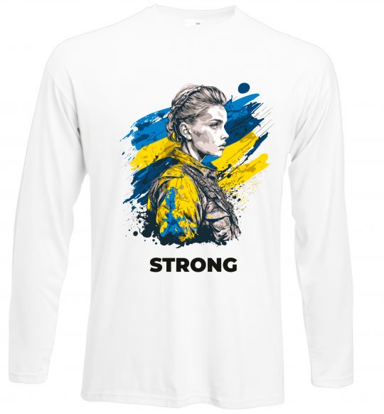 Лонгслів Ukraine strong Білий фото