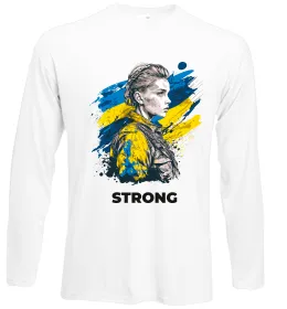 Лонгслив Ukraine strong Белый фото