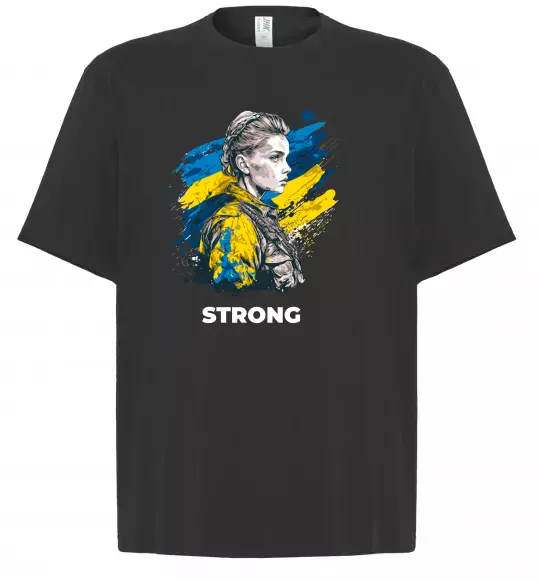 Футболка Оверсайз Ukraine strong Черный фото