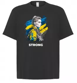 Футболка Оверсайз Ukraine strong Черный фото