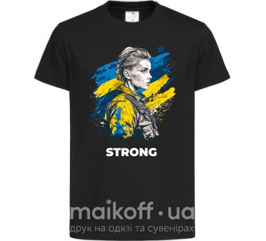 Дитяча футболка Ukraine strong Чорний фото