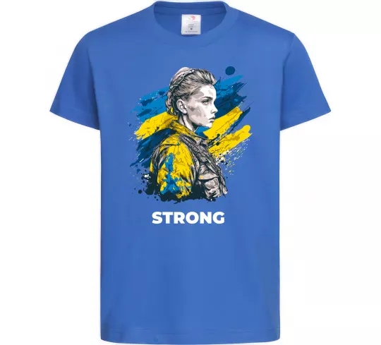 Детская футболка Ukraine strong Ярко-синий фото