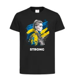 Дитяча футболка Ukraine strong Чорний фото