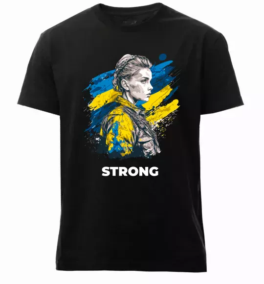 Мужская премиум футболка Ukraine strong Черный фото