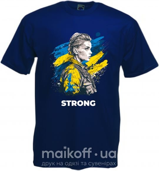 Мужская футболка Ukraine strong Глубокий темно-синий фото