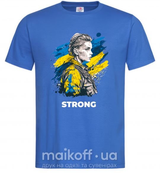 Мужская футболка Ukraine strong Ярко-синий фото