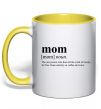 Чашка с цветной ручкой Mom person who does the work for free Солнечно желтый фото