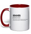 Чашка з кольоровою ручкою Mom person who does the work for free Червоний фото