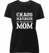 Жіноча преміум футболка Chaos manager mom Чорний Жіноча преміум футболка Chaos manager mom Чорний фото