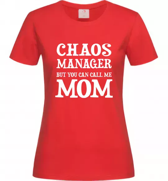 Жіноча футболка Chaos manager mom Червоний фото