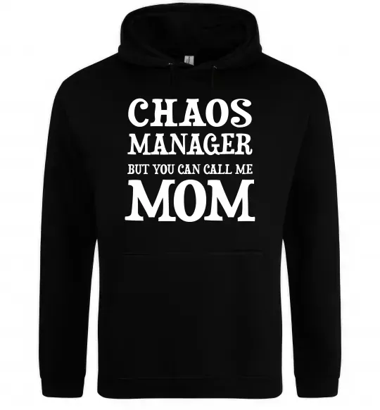 Женская толстовка (худи) Chaos manager mom Черный фото