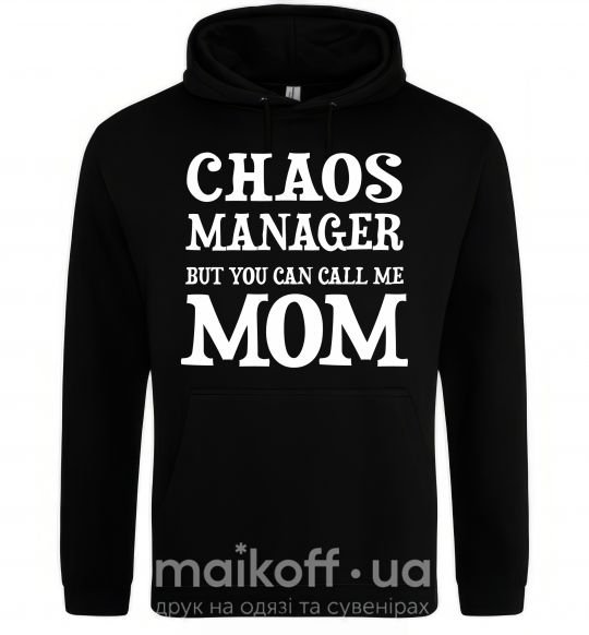 Женская толстовка (худи) Chaos manager mom Черный фото