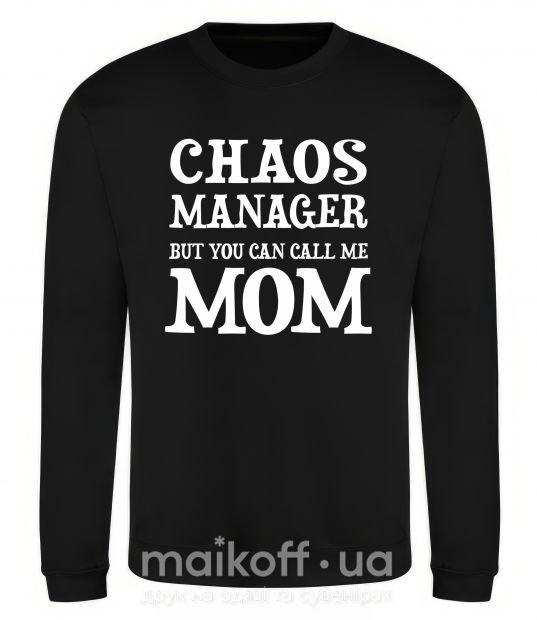 Світшот Chaos manager mom Чорний фото