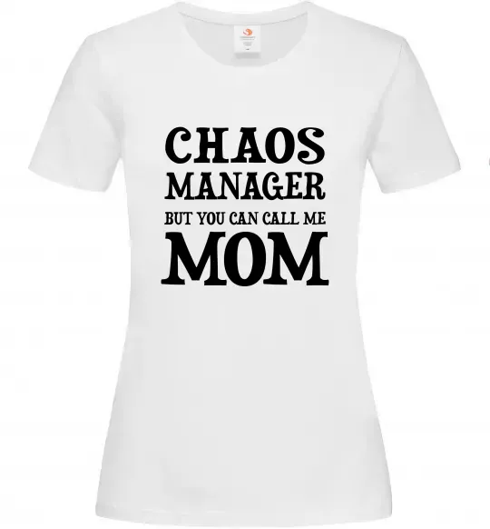 Жіноча футболка Chaos manager mom Білий фото