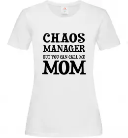 Жіноча футболка Chaos manager mom Білий фото