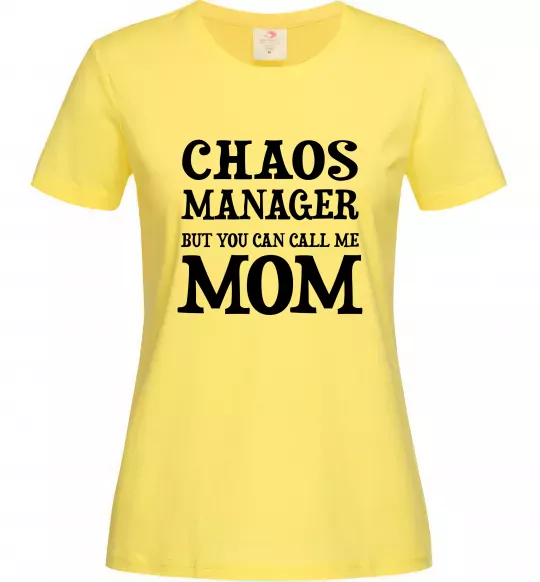 Жіноча футболка Chaos manager mom Лимонний фото