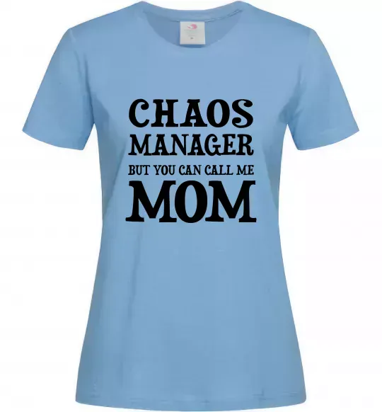 Жіноча футболка Chaos manager mom Блакитний фото