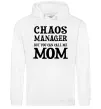 Женская толстовка (худи) Chaos manager mom Белый фото
