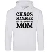 Женская толстовка (худи) Chaos manager mom Серый меланж фото