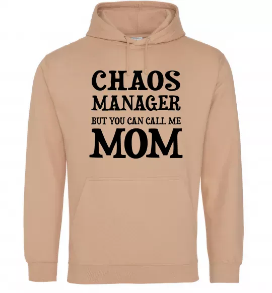 Женская толстовка (худи) Chaos manager mom Песочный фото
