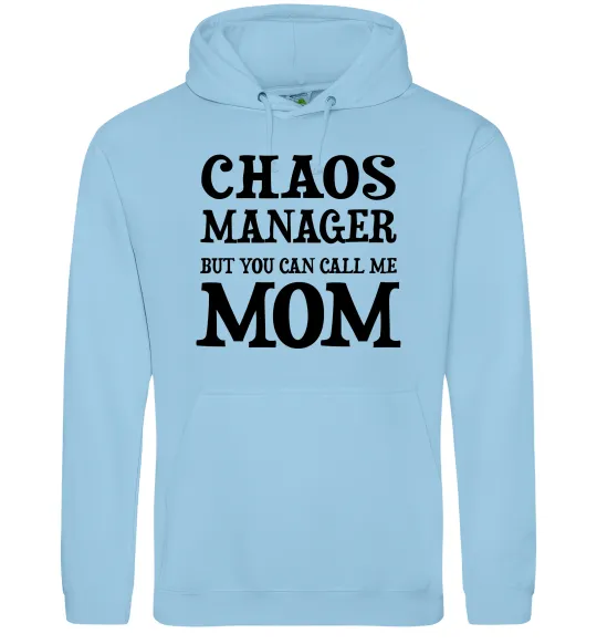 Жіноча толстовка (худі) Chaos manager mom Блакитний фото