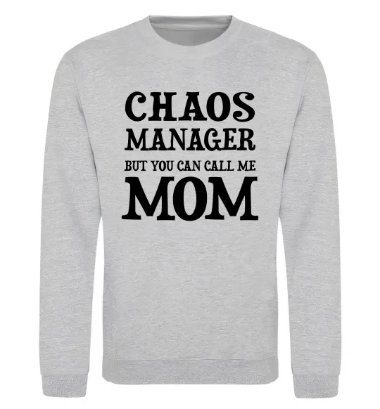 Світшот Chaos manager mom Сірий меланж фото