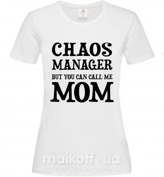 Жіноча футболка Chaos manager mom Білий фото