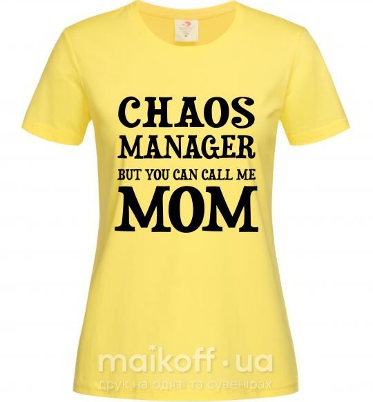 Жіноча футболка Chaos manager mom Лимонний фото