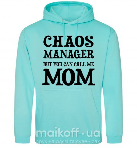 Женская толстовка (худи) Chaos manager mom Мятный фото