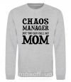 Світшот Chaos manager mom Сірий меланж фото